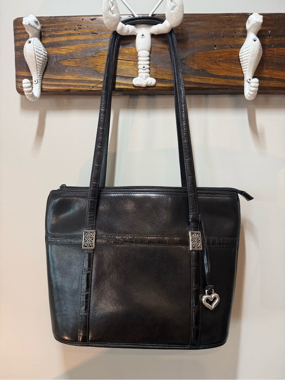 Vintage Brighton Berkeley black leather tote/shoulder bag